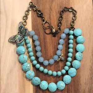 Fossil turquoise abalone necklace